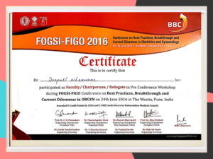 CERTIFICATE - FOGSI-FIGO 2016