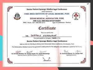 CERTIFICATE- Doctor Patient Synergy: Medico Legal Conference